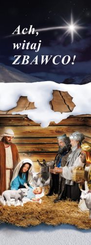 Baner na Boże Narodzenie "Ach, witaj zbawco!" 75x200 cm