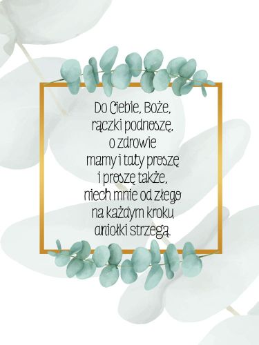 Obraz dla dzieci z modlitwą - Do Ciebie Boże rączki podnoszę