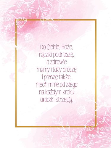 Obraz dla dzieci z modlitwą - Do Ciebie Boże rączki podnoszę