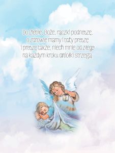 Obraz dla dzieci z modlitwą - Do Ciebie Boże rączki podnoszę