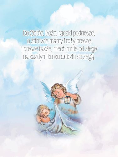 Obraz dla dzieci z modlitwą - Do Ciebie Boże rączki podnoszę