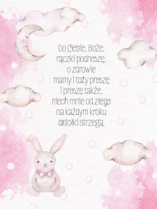 Obraz dla dzieci z modlitwą - Do Ciebie Boże rączki podnoszę