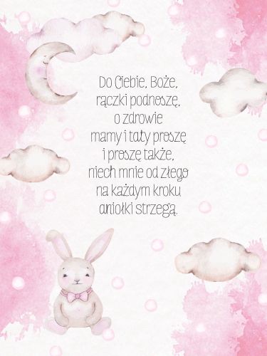 Obraz dla dzieci z modlitwą - Do Ciebie Boże rączki podnoszę