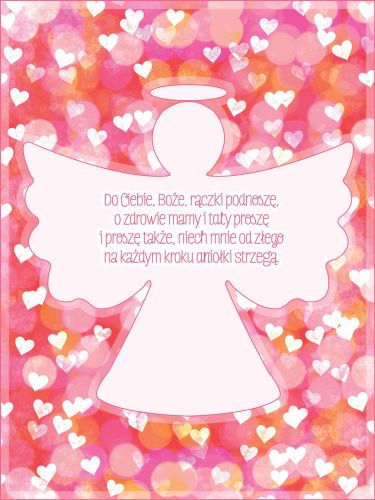 Obraz dla dzieci z modlitwą - Do Ciebie Boże rączki podnoszę