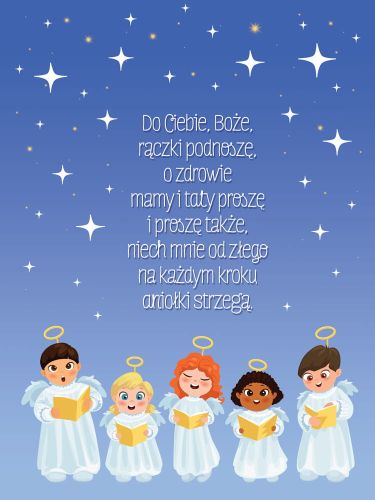 Obraz dla dzieci z modlitwą - Do Ciebie Boże rączki podnoszę