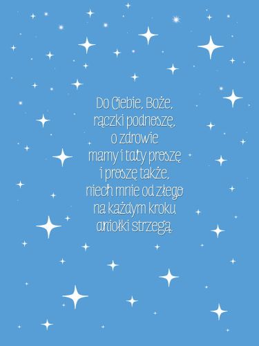 Obraz dla dzieci z modlitwą - Do Ciebie Boże rączki podnoszę