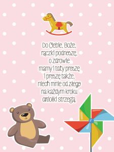 Obraz dla dzieci z modlitwą - Do Ciebie Boże rączki podnoszę