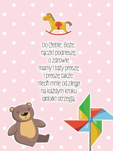 Obraz dla dzieci z modlitwą - Do Ciebie Boże rączki podnoszę