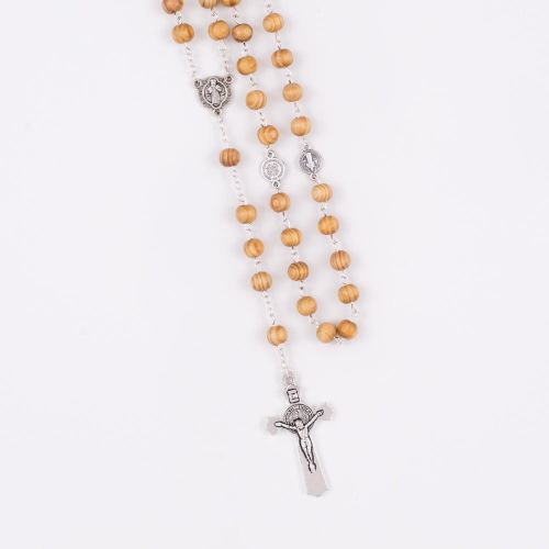 Różaniec drewniany - św. Benedykt - 8mm