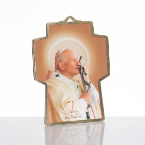 Obraz z Janem Pawłem II  i Jezusem Miłosiernym