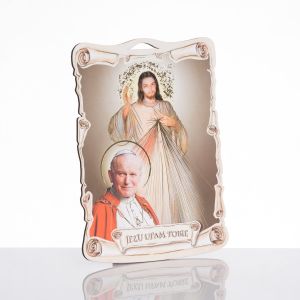 Obraz z Janem Pawłem II  i Jezusem Miłosiernym