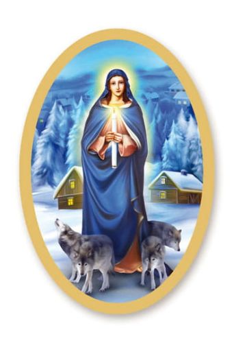 Naklejki na świece Matka Boża Gromniczna - 25 szt.