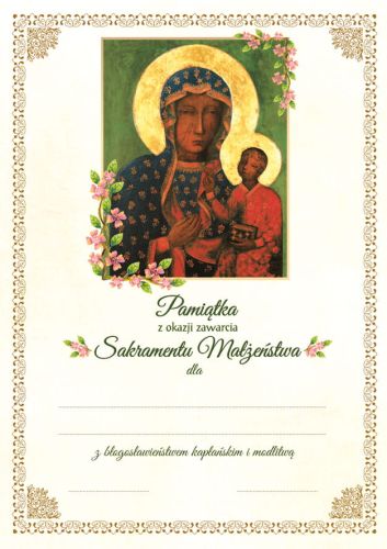 Pamiątka Sakramentu Małżeństwa
