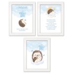 Zestaw 3 obrazków dla dzieci modlitwa, metryczka z personalizacją