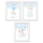 Zestaw 3 obrazków dla dzieci modlitwa, metryczka z personalizacją