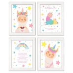 Zestaw 4 obrazków dla dzieci modlitwa, metryczka z personalizacją