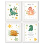 Zestaw 4 obrazków dla dzieci modlitwa, metryczka z personalizacją