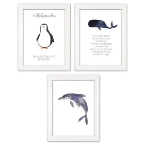 Zestaw 3 obrazków dla dzieci modlitwa, metryczka z personalizacją