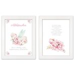 Zestaw 2 obrazków dla dzieci modlitwa, metryczka z personalizacją