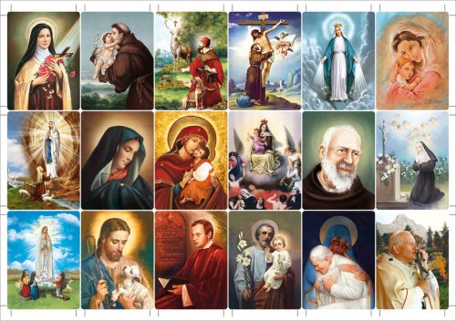 Naklejki religijne Dobry Pasterz, Ojciec Pio, Matka Boża Niepokalana i wiele innych - 25 arkuszy