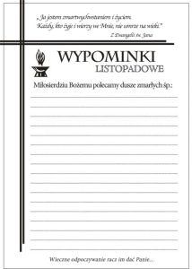 Wypominki Listopadowe - 500 arkuszy