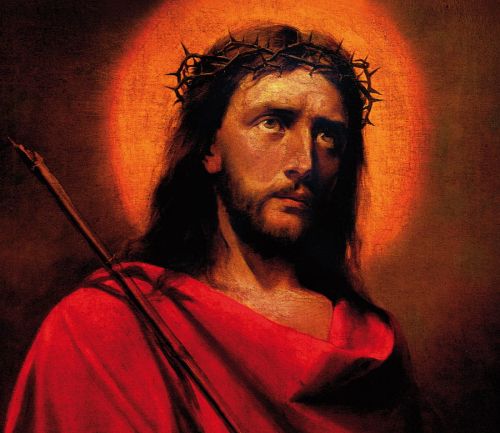 Tło do Ciemnicy - Jezus Chrystus w koronie cierniowej 150x130cm