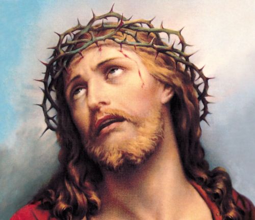 Tło do Ciemnicy - Jezus w koronie cierniowej 150x130cm