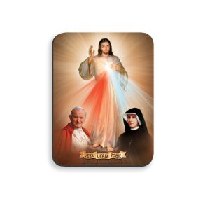Magnesy religijne Jezus Miłosierny, Święta Faustyna i Święty Jan Paweł II - 10 szt.