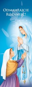 Baner na Różaniec "Odmawiajcie różaniec" 75x200 cm