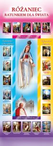 Baner na Różaniec "Różaniec ratunkiem dla.." 75x200 cm