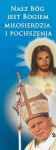 Baner Jezus Miłosierny i Święty Jan Paweł II "Nasz Bóg jest.." 75x200 cm