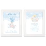 Zestaw 2 obrazków dla dzieci modlitwa, metryczka z personalizacją