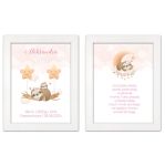 Zestaw 2 obrazków dla dzieci modlitwa, metryczka z personalizacją