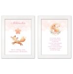 Zestaw 2 obrazków dla dzieci modlitwa, metryczka z personalizacją