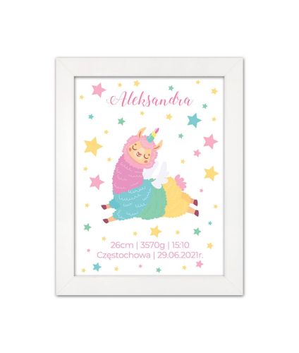 Metryczka dla dziecka z personalizacją