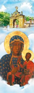 Baner religijny Matka Boża Częstochowska - 75x200 cm