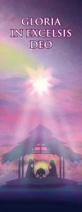 Baner na Boże Narodzenie, "Gloria in Excelsis Deo", fioletowy 75x200cm
