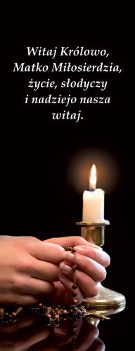 Baner na Różaniec "Witaj Królowo.." 50x130 cm
