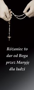 Baner na Różaniec "Różaniec to dar od Boga.." 50x130 cm
