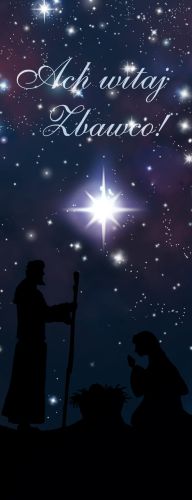 Baner na Boże Narodzenie "Ach, witaj zbawco" 50x130 cm