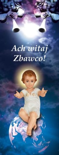 Baner na Boże Narodzenie "Ach witaj Zbawco!" 50x130 cm