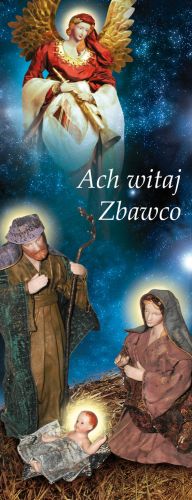 Baner na Boże Narodzenie "Ach, witaj zbawco!" 50x130 cm