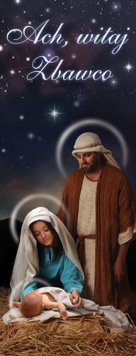 Baner na Boże Narodzenie "Ach, witaj zbawco" 50x130 cm