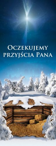 Baner na Boże Narodzenie  "Oczekujemy przyjścia Pana" 50x130 cm