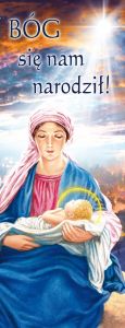 Baner na Boże Narodzenie "Bóg się nam narodził" 50x130 cm