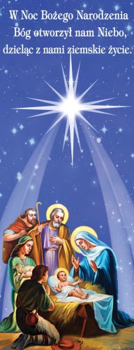 Baner na Boże Narodzenie  "W noc Bożego Narodzenia" 50x130 cm