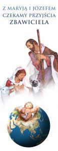 Baner na Boże Narodzenie "Z Maryją i Józefem czekamy" 50x130 cm