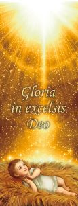 Baner na Boże Narodzenie, "Gloria in Excelsis Deo" złoty pył 50x130 cm