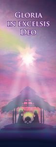 Baner na Boże Narodzenie, "Gloria in Excelsis Deo", fioletowy 50x130 cm