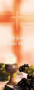 Baner na Boże Ciało "To jest ciało moje" 50x130 cm